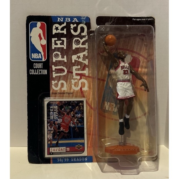NBA Superstars Court Collection Michael Jordan White Jersey 98/99 Season Protect - Picture 1 of 2